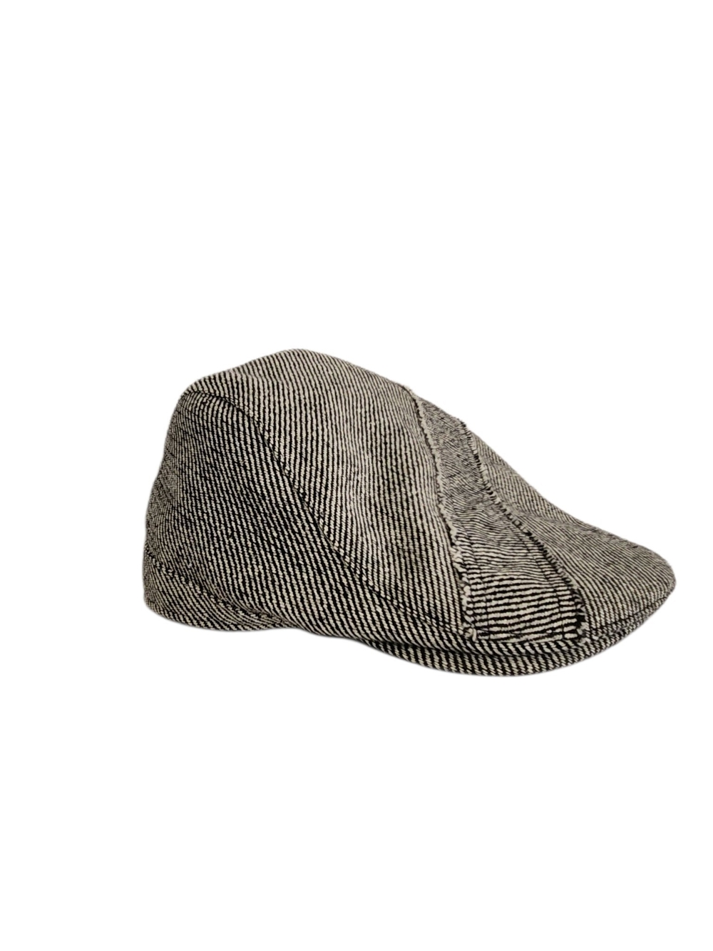 Aldo Mens Black and White Textured Wool Blend Newsboy Hat One Size